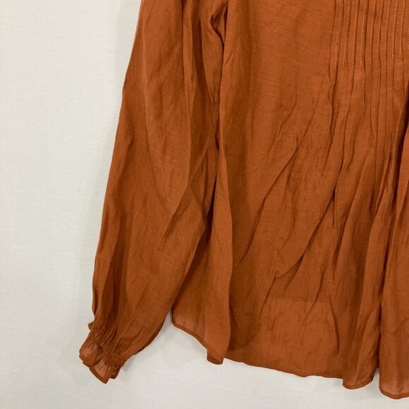 Nanette Lepore Terracotta Pleated Blouse - Picture 8 of 10